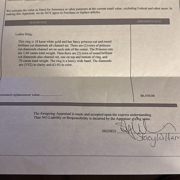 Women’s beautiful natural Diamond Wedding ring w/appraisal - Picture 10 of 10